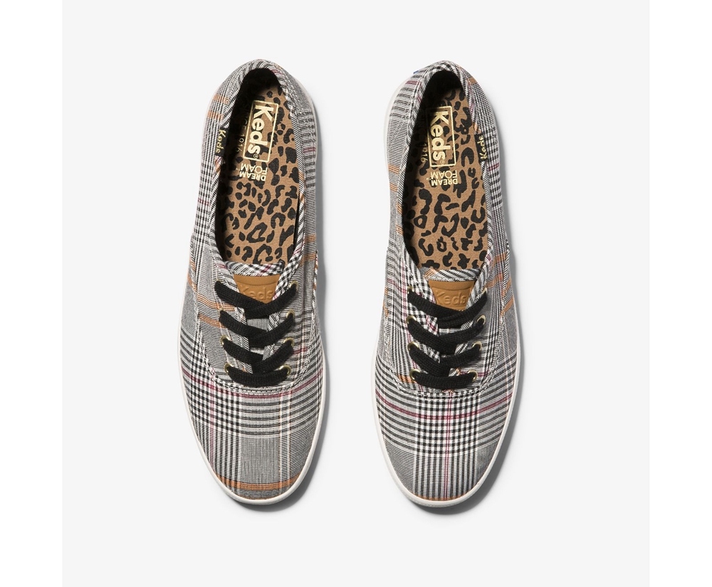 Keds Sneakers Black/Multicolor - Champion Plaid - Womens WHCYFG-738